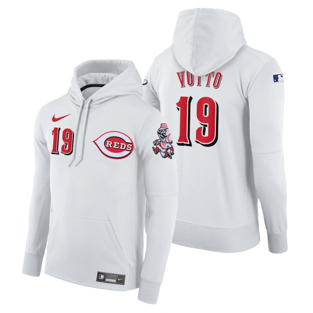 Men Cincinnati Reds #19 votto white home hoodie 2021 MLB Nike Jerseys->cincinnati reds->MLB Jersey